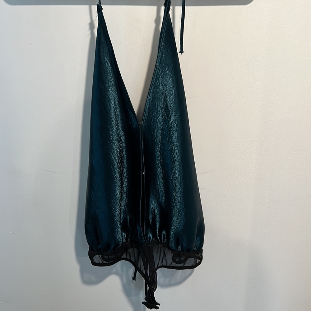 Free People Iridescent Green Bodysuit